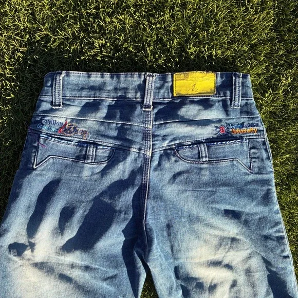 Vintage Y2K Fashion Wear Jeans 26x33 Denim Faded Slim Skinny Jeans Embroidered - Picture 8 of 10